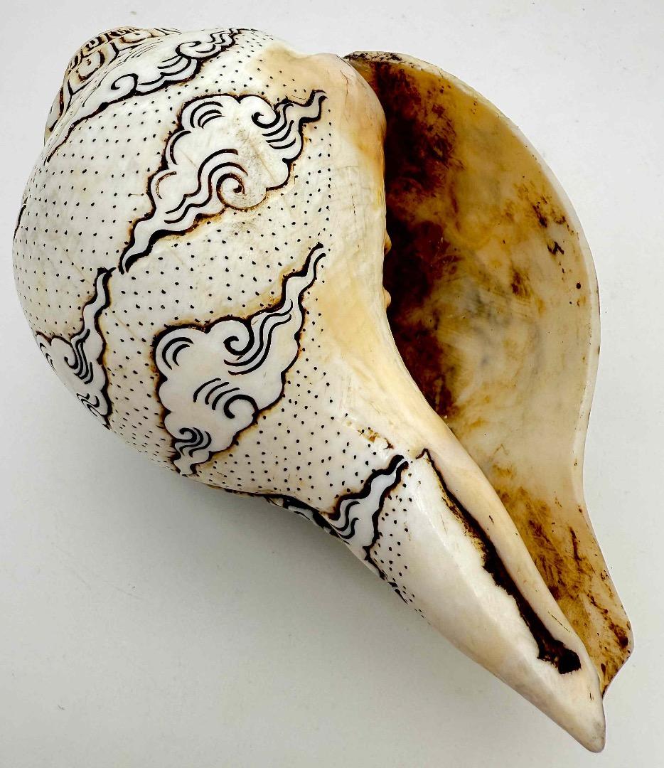 ◆チベット密教法具　法螺貝（シャンカ）パドマサンババ(グル・リンポチェ)-3