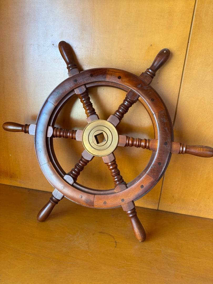 船の舵　アンティーク　ハンドル　オブジェ