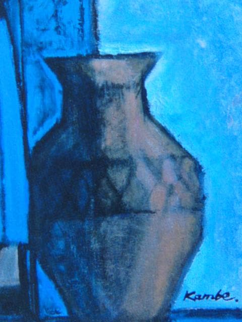 神戸文子、青い扉、希少な画集より、新品高級額・額装付