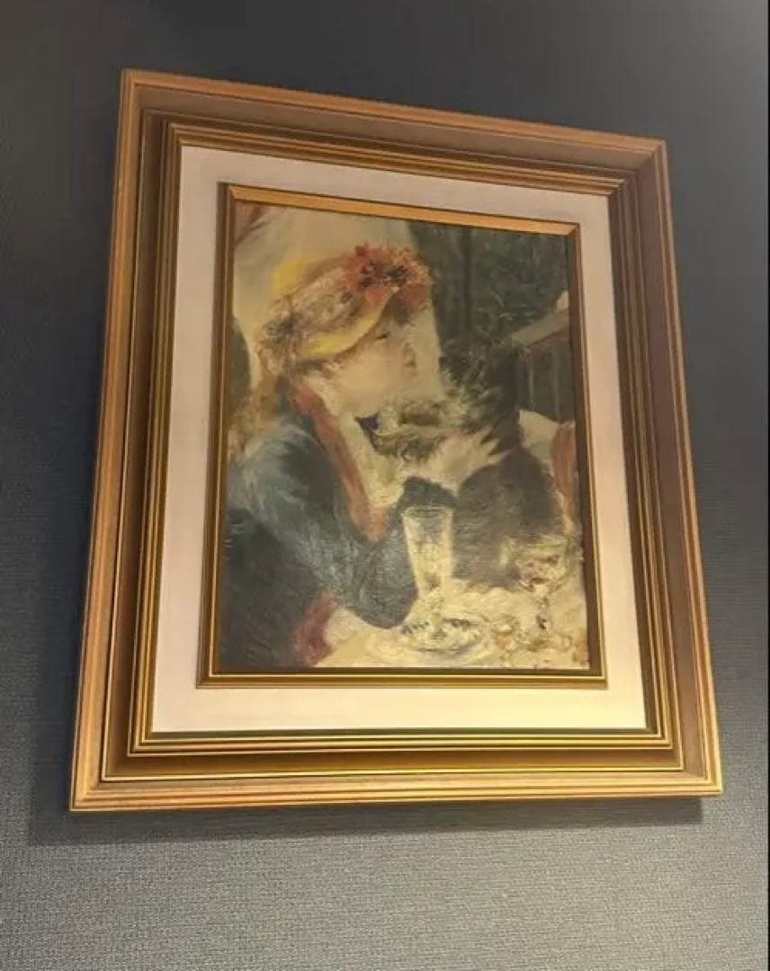 値下げ！少女と猫の印象派油彩画　ルノワール