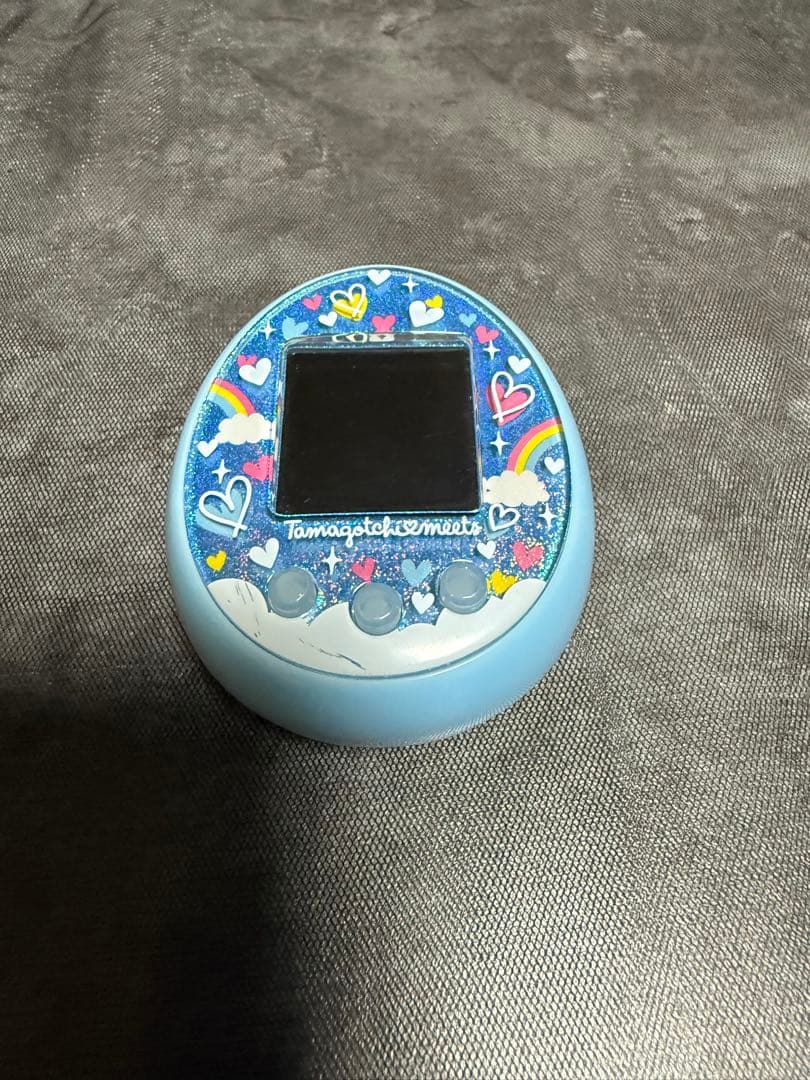 【希少カラー動作確認済】たまごっちみーつ ブルー／ハートレインボー柄／箱なし