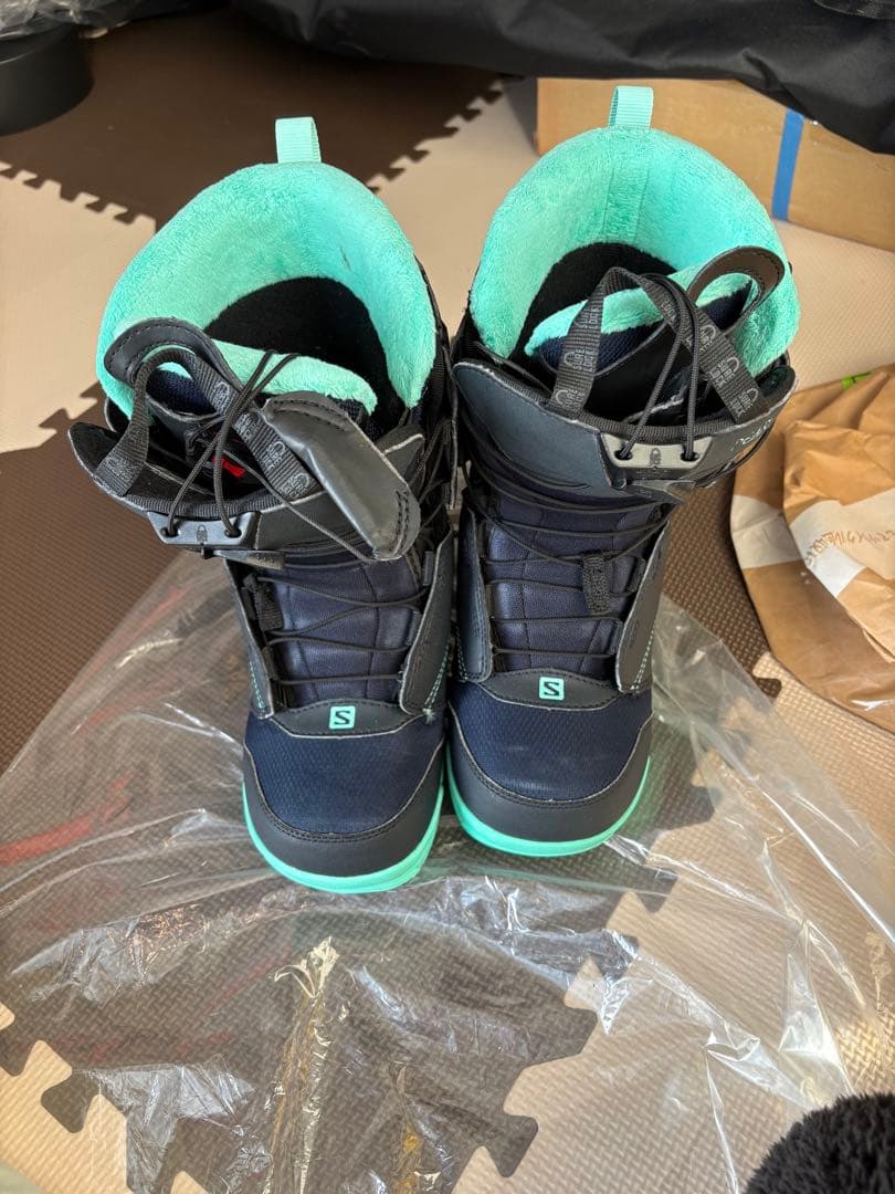 Burton スノーボード 紫と緑 FLUXバインディング