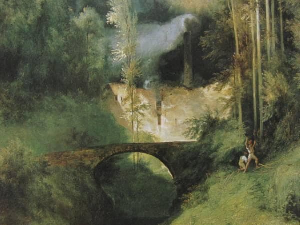 カール・ブレッヒェン、アマルフィの峡谷、19世紀外国巨匠作家、新品高級額装付