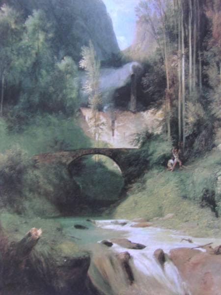 カール・ブレッヒェン、アマルフィの峡谷、19世紀外国巨匠作家、新品高級額装付