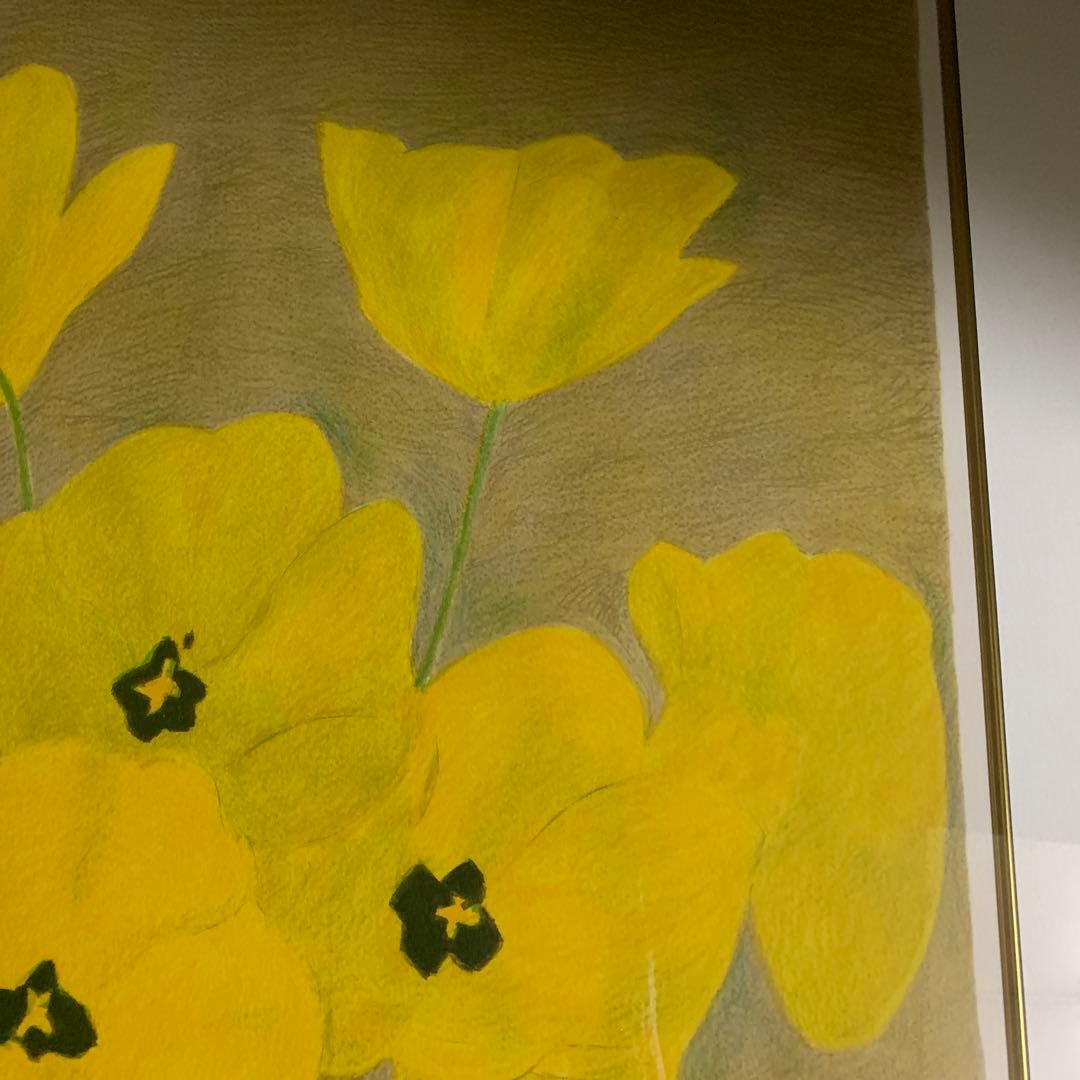 ピエールボンコンパン花瓶の花 リトグラフ 金色フレーム