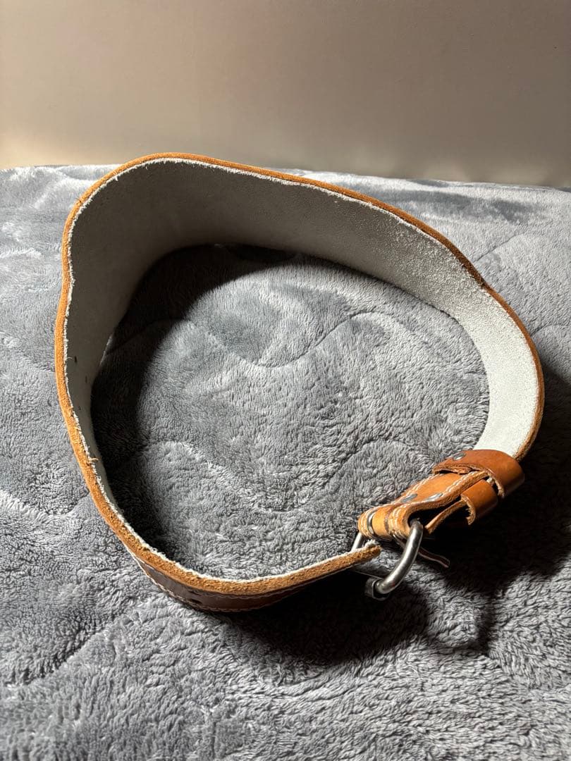 GOLD'S GYM レザー ベルト EX ブラウン Sサイズ