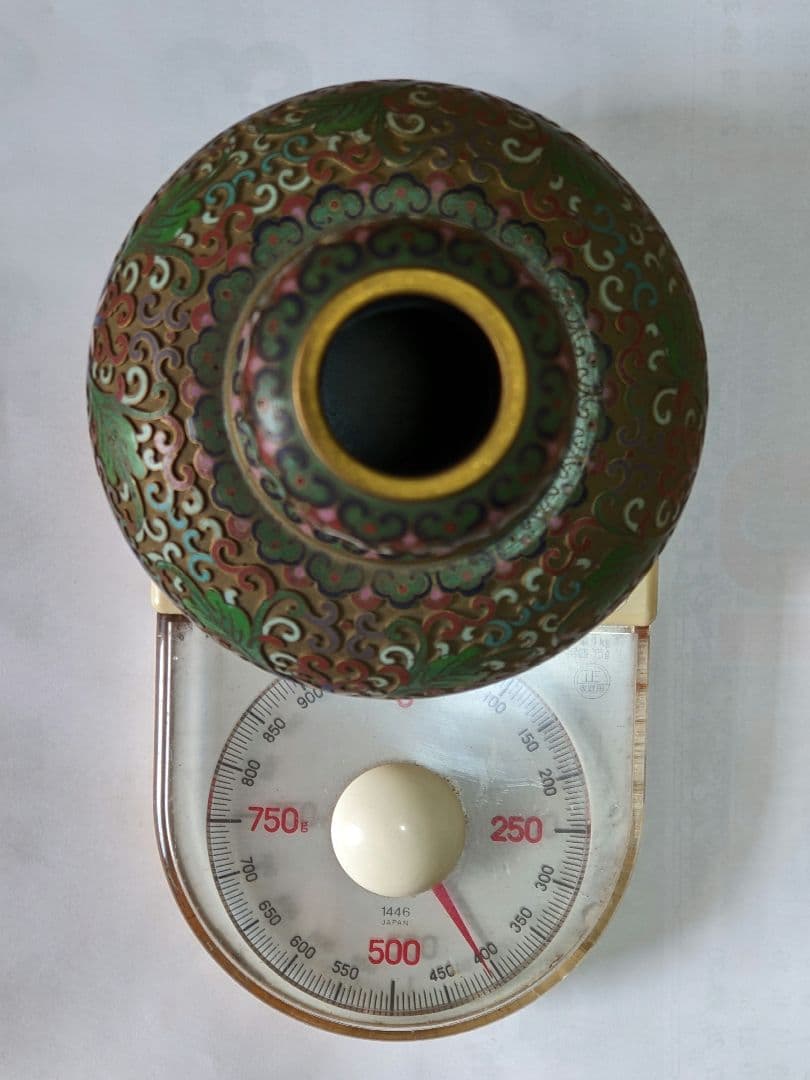 ♦中国 画琺瑯 花図紋瓶 景泰藍工芸品 七宝焼 コレクション 骨董品アンティーク