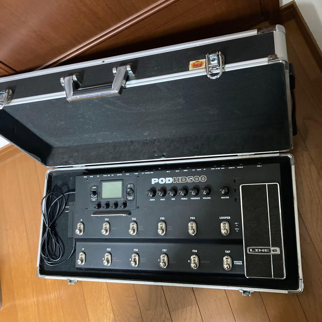 LINE 6 POD HD500 純正アダプタ、エフェクター ケース付き