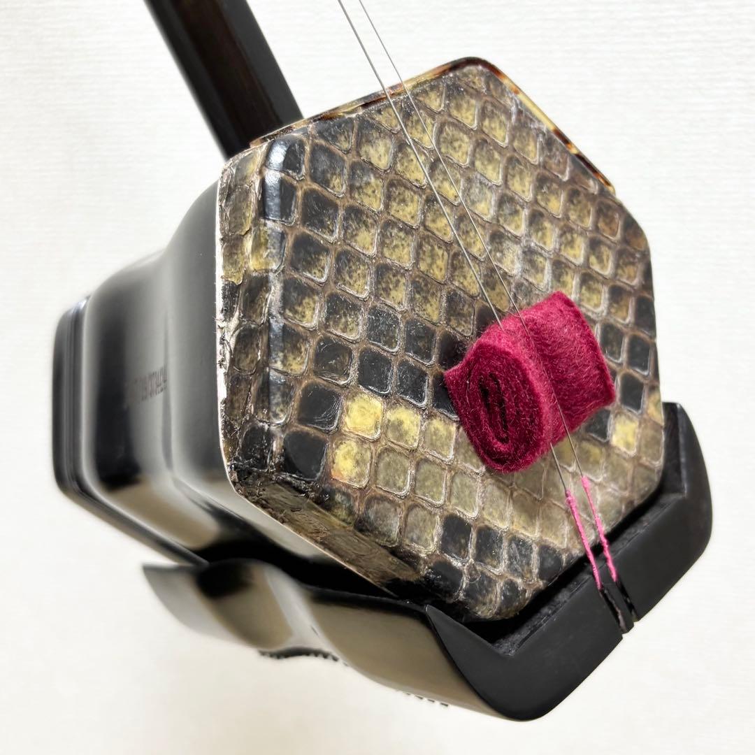 中国楽器 二胡 ヘビ皮 ニシキヘビ 錦蛇 二胡姫 専用ケース付き ほぼ未使用