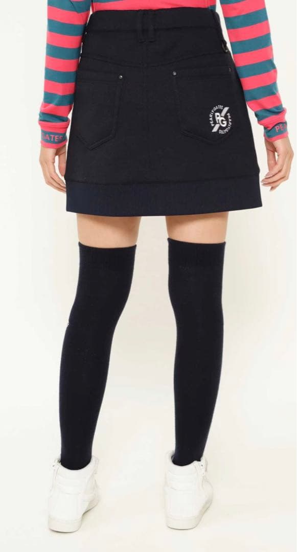 ★パーリーゲイツPEARLYGATESセーターフリーススカート新品未使用ネイビー