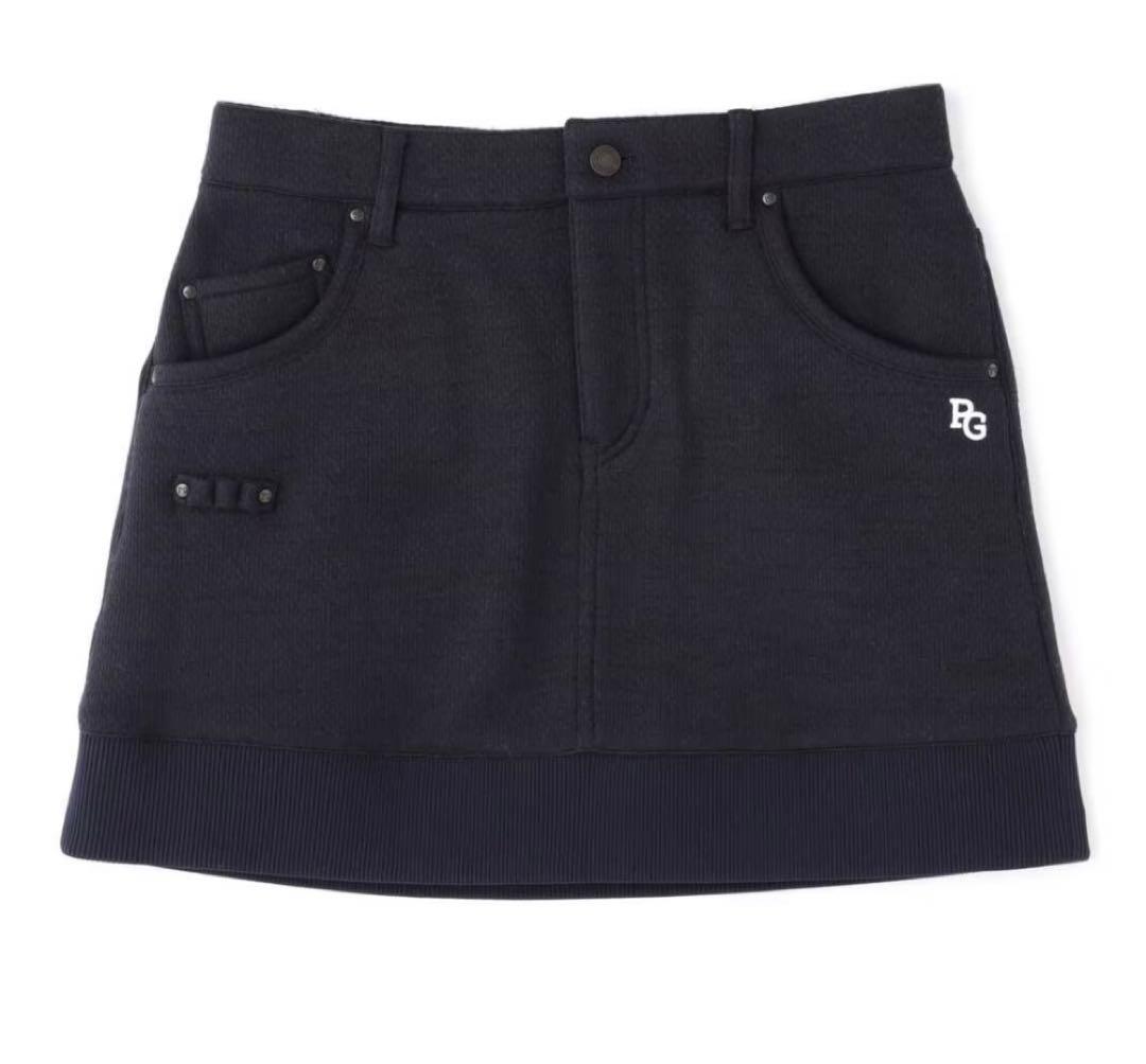 ★パーリーゲイツPEARLYGATESセーターフリーススカート新品未使用ネイビー