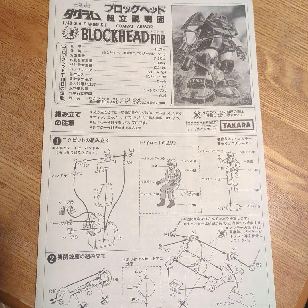 タカラ 太陽の牙ダグラム ブロックヘッド 1/48