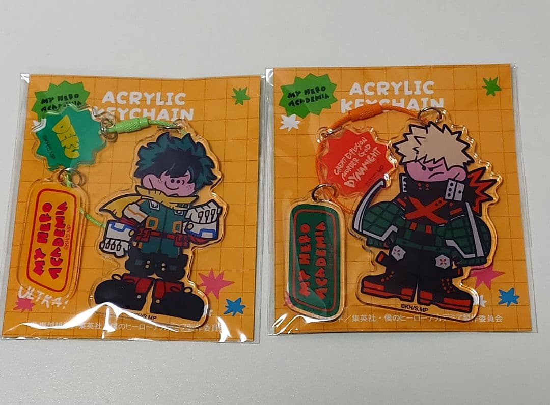 僕のヒーローアカデミア　アクリルキーホルダー　緑谷出久　爆豪勝己　水沢石鹸