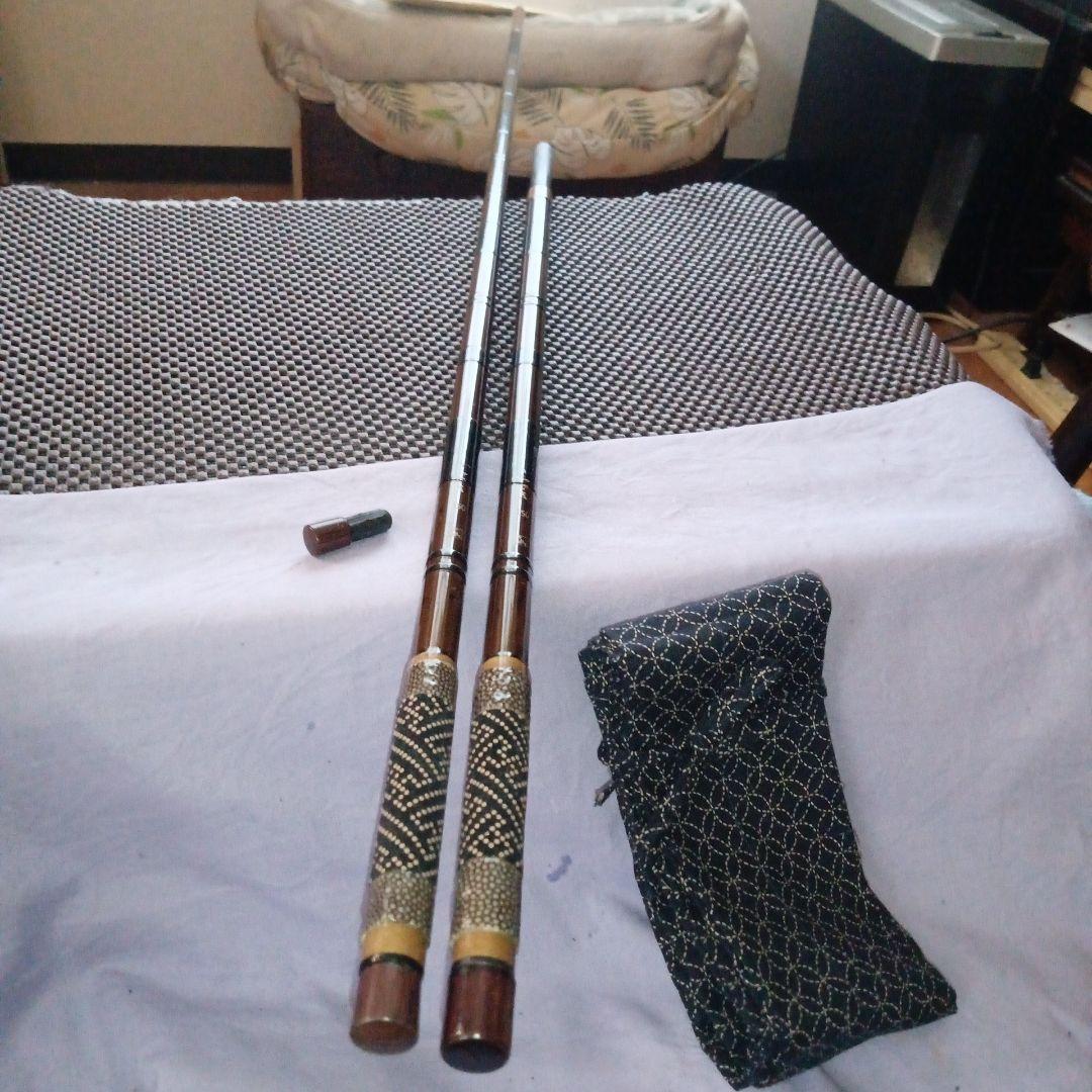 かちどき紋竹段巻き1本半竿掛け鮫皮&綾形カスタム・へら竿・へら鮒・ヘラブナ