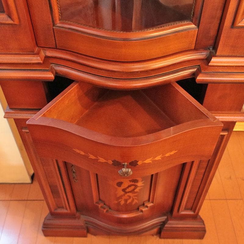 コーナーガラスキャビネット 食器棚 ヴィンテージ 西洋家具 122-311