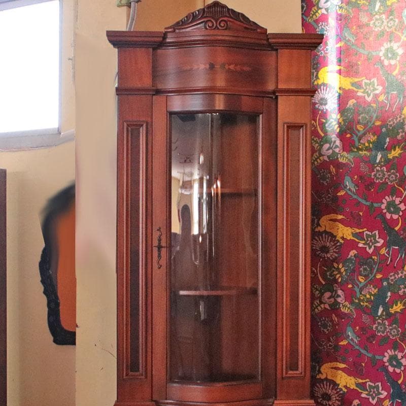 コーナーガラスキャビネット 食器棚 ヴィンテージ 西洋家具 122-311