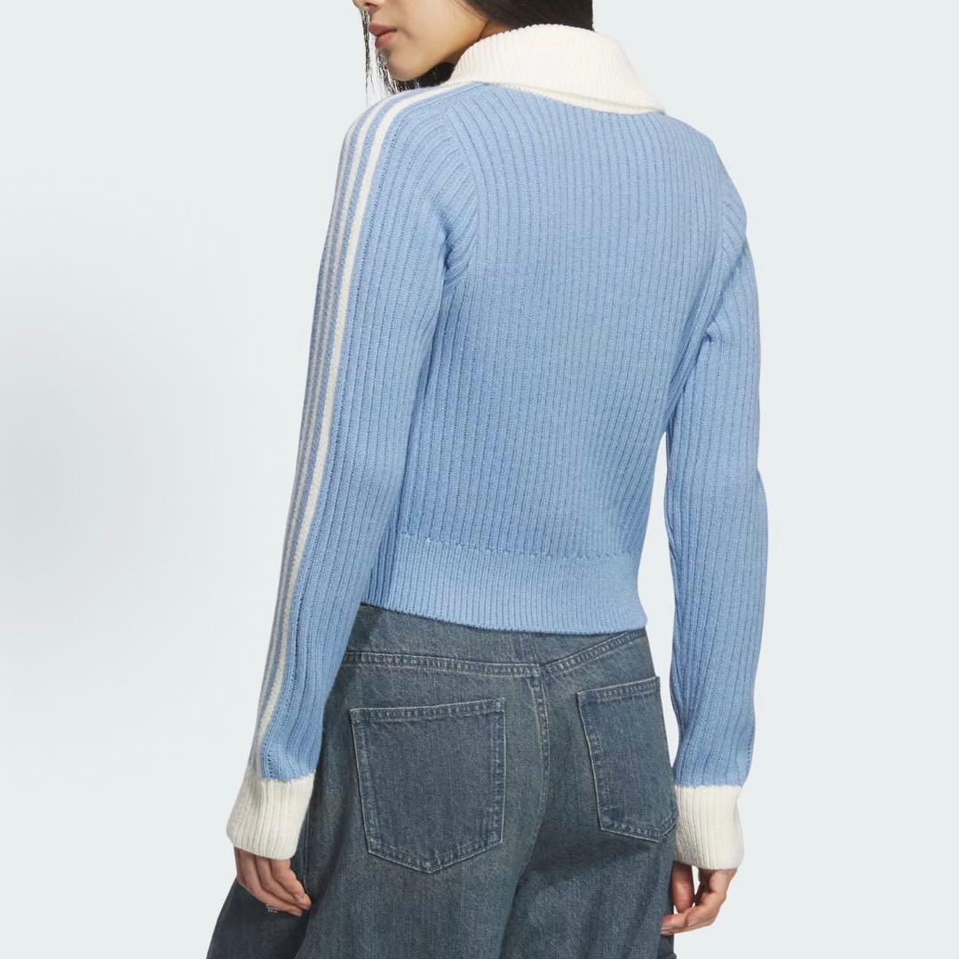 海外限定XS Adidasジップアップ ニットジャケット KF0719