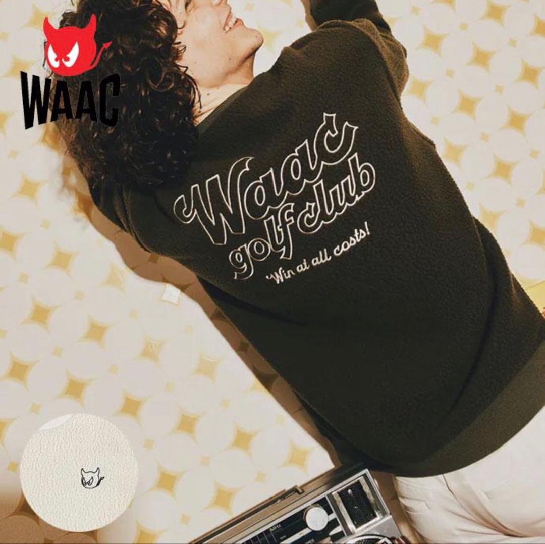 【新品】WAACゴルフ ワック リサイクルボアフリース長袖プルオーバー カーキ