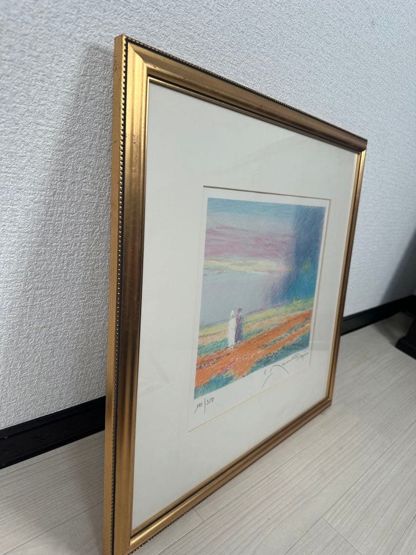 クロード・マヌキアン サントーバンの丘（花畑）リトグラフ 管理No.301