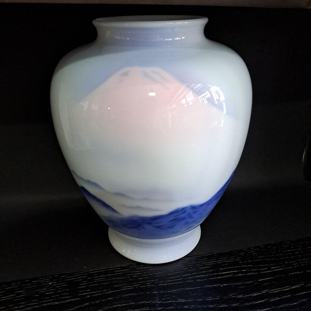 お値下げ中　伊万里　官窯　皇室御用窯　深川製　飾壺　朝焼赤富士図