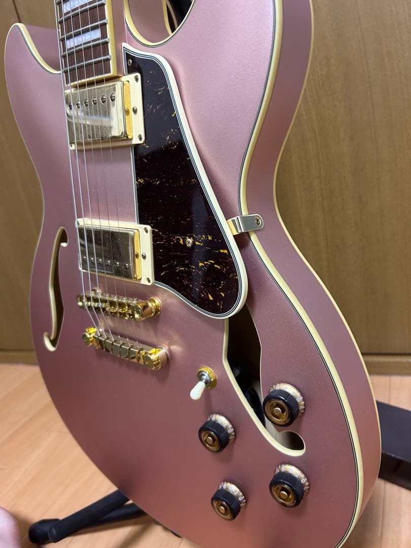 美品　Ibanez セミアコースティックギター ピンク