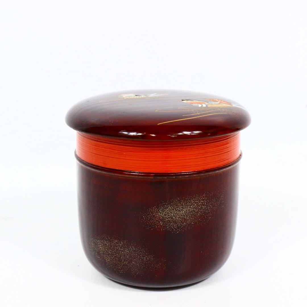 峯清 鳥蒔絵 四種茶器 共箱 螺鈿細工入 木製 棗 茶道具