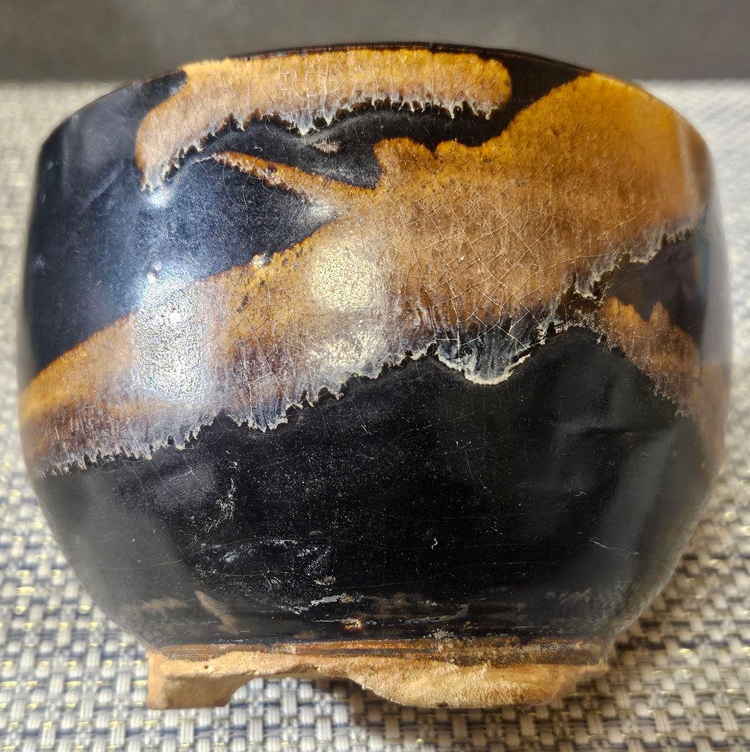 【名品❗】時代古作　中国古陶磁　南宋時代頃　吉州窯　玳玻天目　茶碗　香炉