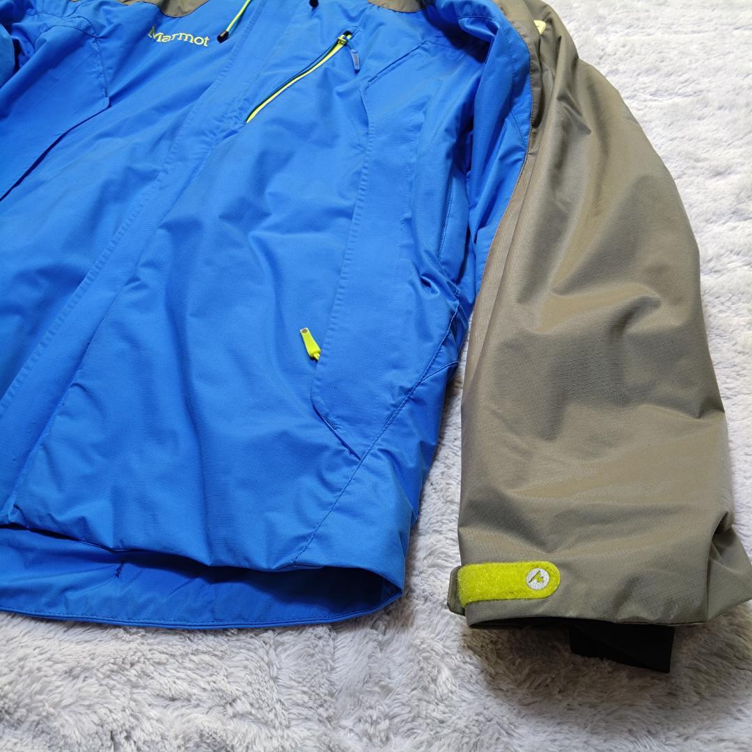 マーモットMarmot　大きいLサイズ スキーウェア上下 青 グレー　ヒートナビ