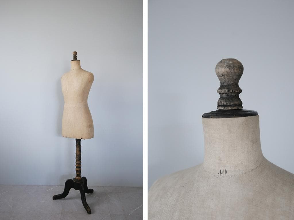 フランスアンティーク木製レディーストルソー/女性ボディ/マネキン90-228-1