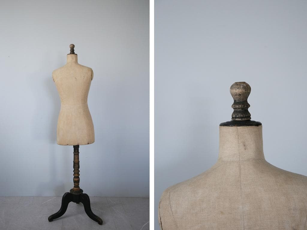 フランスアンティーク木製レディーストルソー/女性ボディ/マネキン90-228-1
