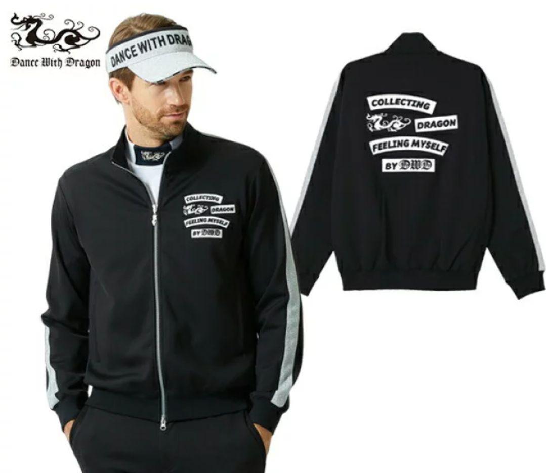 ダンスウィズドラゴン ジャケット 黒 ストレッチ ダンボール ジャージ 上着