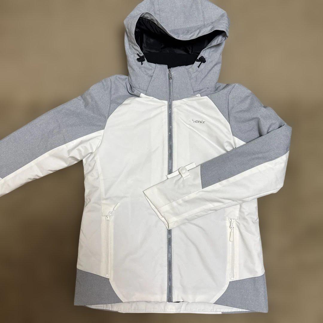 女性用スキーウェア グレー/ホワイト