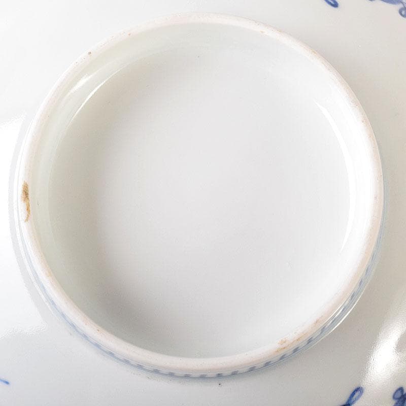 鍋島焼　藍鍋島　染付菊花文　五寸皿　時代箱　V　R8086