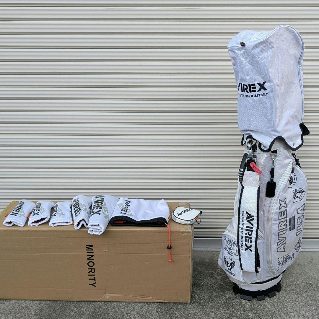AVIREXキャディバッグ セルフスタンド付＋ヘッドカバー7点セット