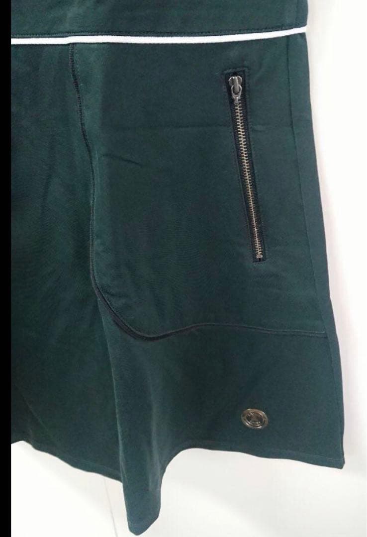 LANVINスポール　ノースリーブワンピース　グリーン　ブラック