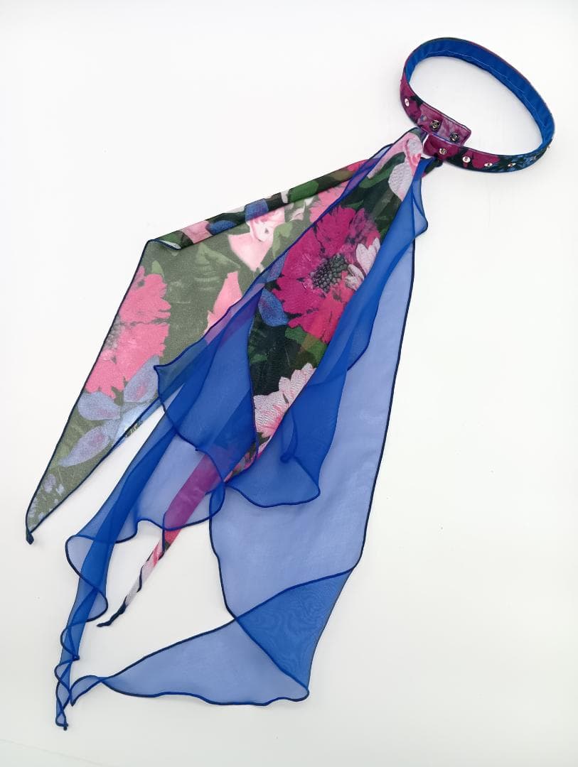 sekine　セキネ　社交ダンス衣装　Sサイズ　7号　ドレス　ワンピース　青　花