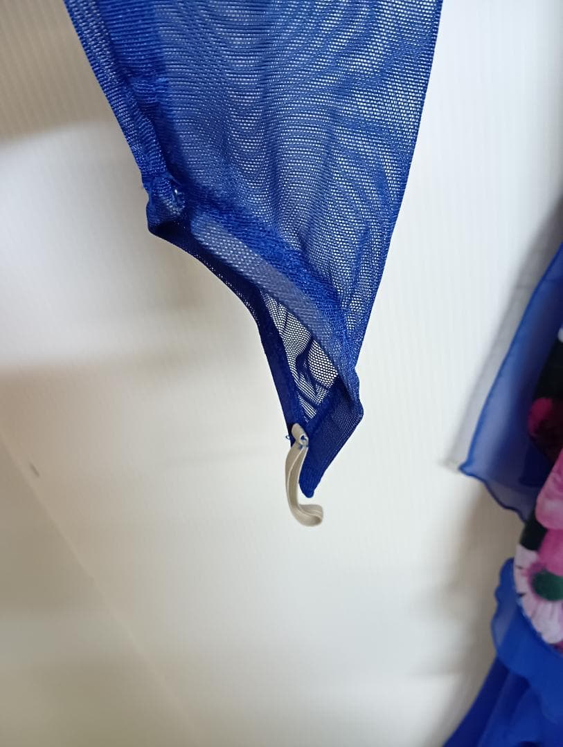 sekine　セキネ　社交ダンス衣装　Sサイズ　7号　ドレス　ワンピース　青　花