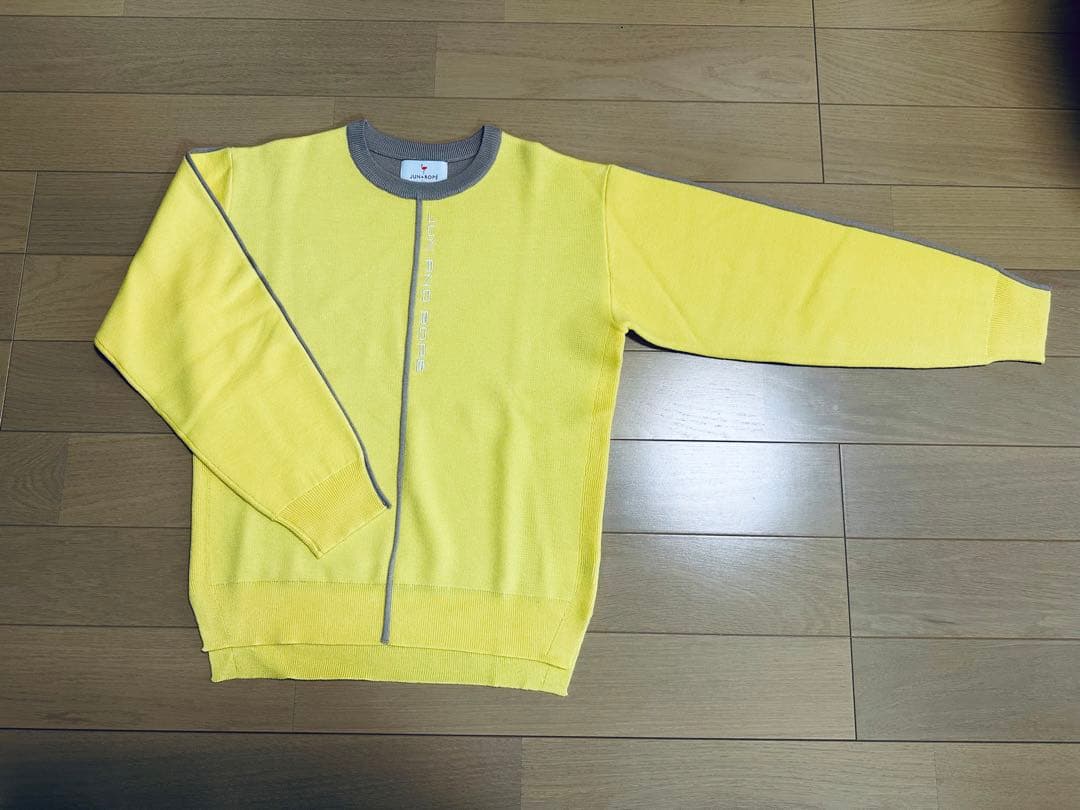 JUN & ROPE レディース バイカラー 長袖 ニット イエロー ベージュ