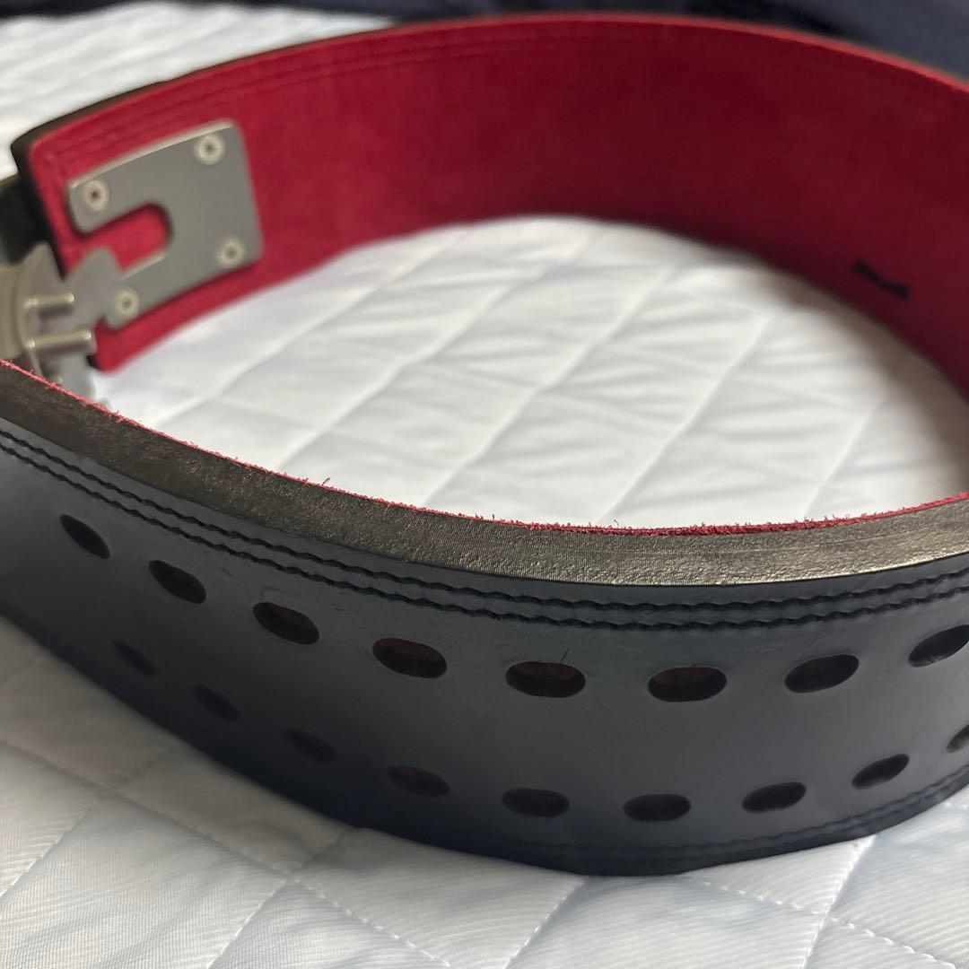 SBD レザー ベルト 黒 赤