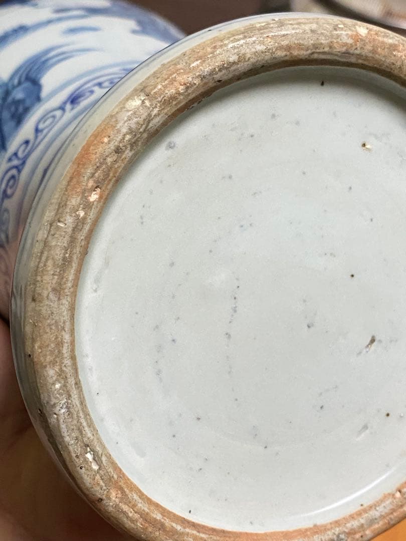 清時代　青花梅瓶　蓋付　中国美術　骨董品