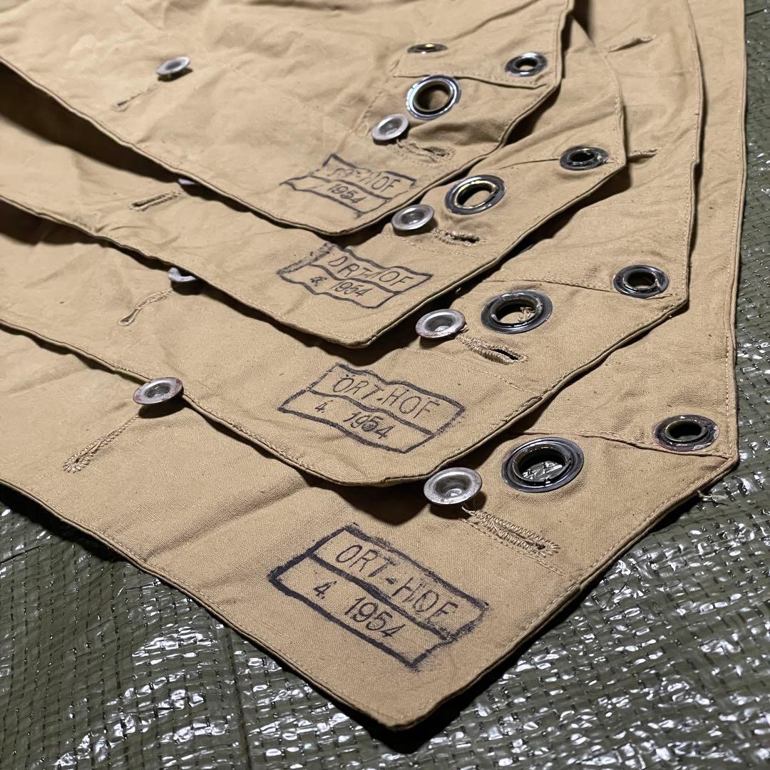 フランス軍　軍幕　ポンチョ 4枚セット　木製ペグ8本　デザート