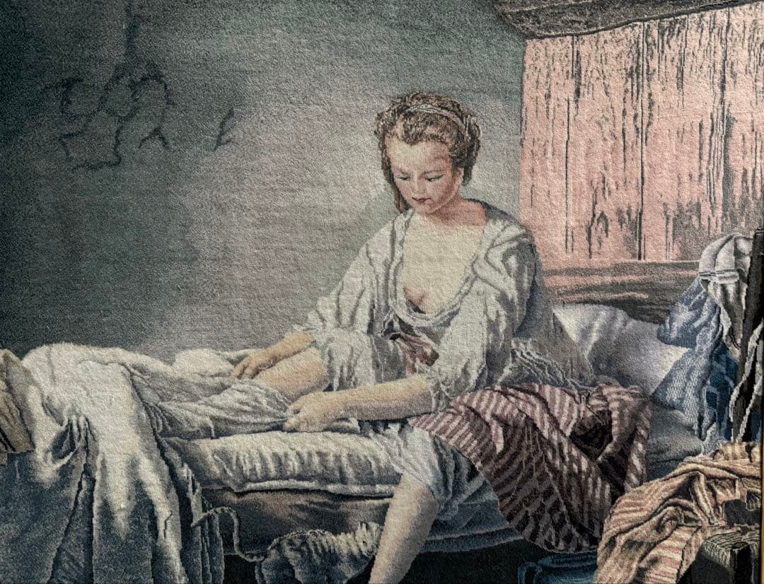 イラン製　装饰的ペルシャ緞通 タブリーズ 女性の肖像　毛100% 送料込み