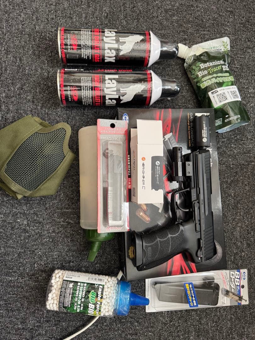 hk45 新品ガス缶2本 エーステックトレーサー