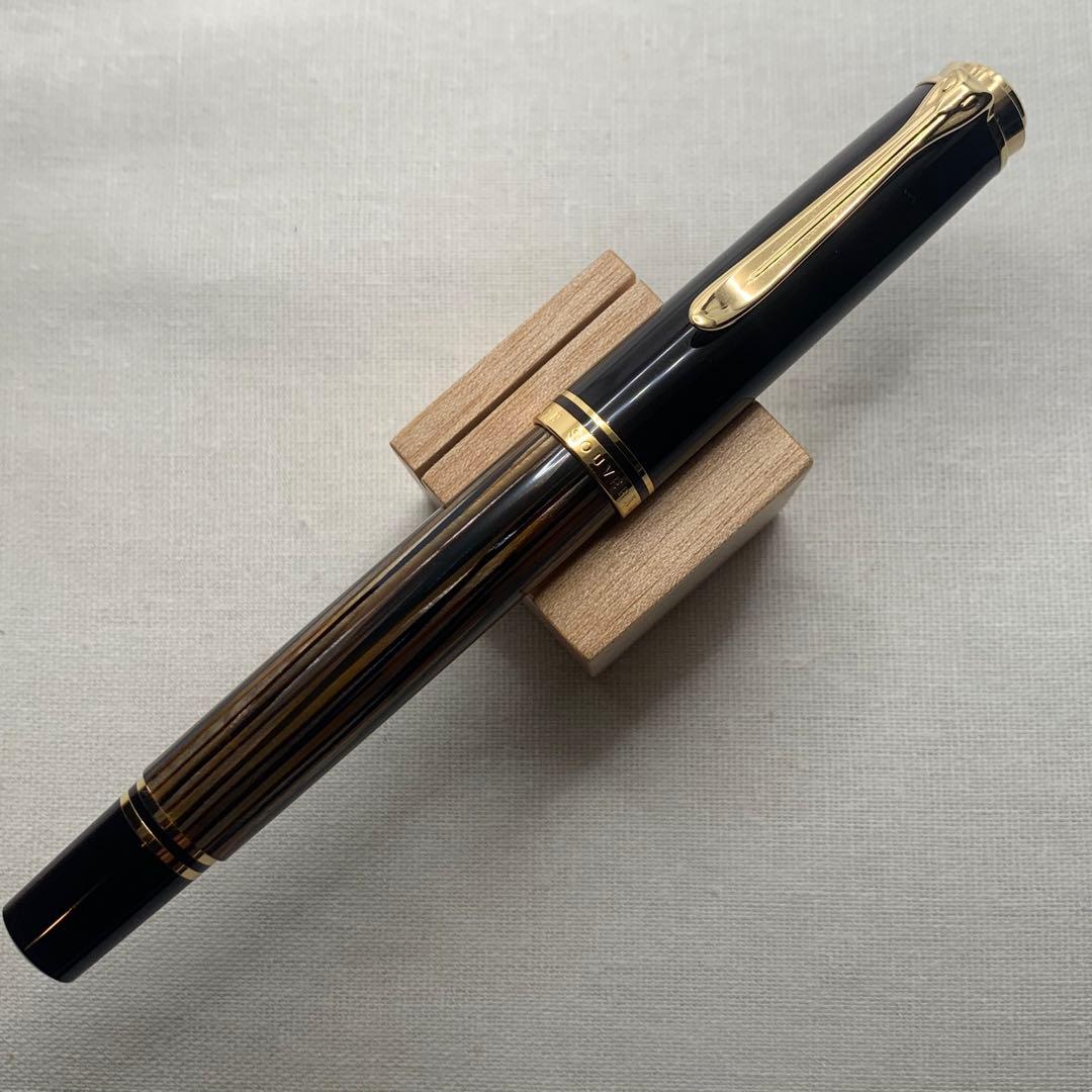 【美品】【箱備品付】ペリカン　スーベレーン　M400SE 茶縞 14C EF