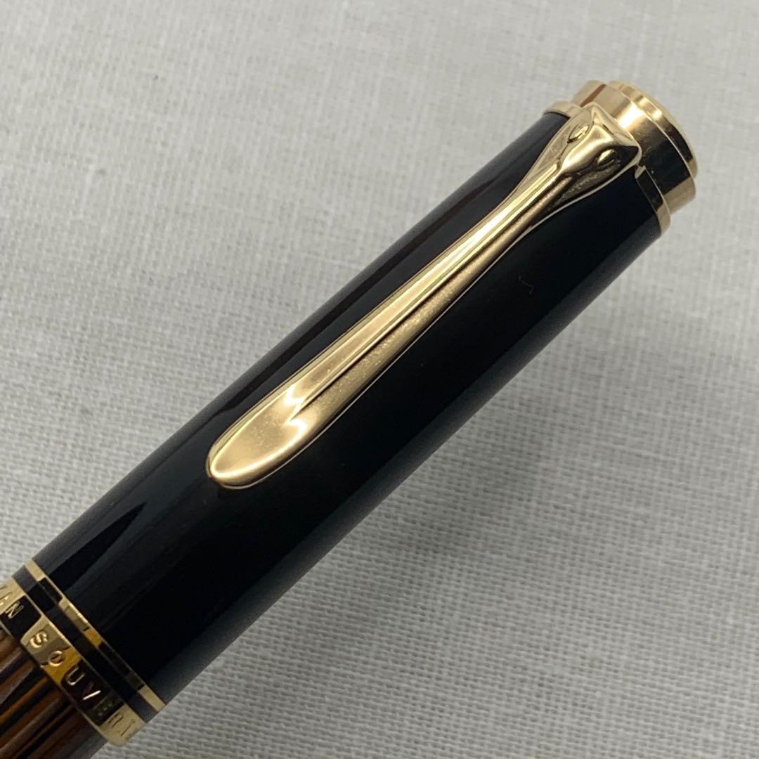 【美品】【箱備品付】ペリカン　スーベレーン　M400SE 茶縞 14C EF