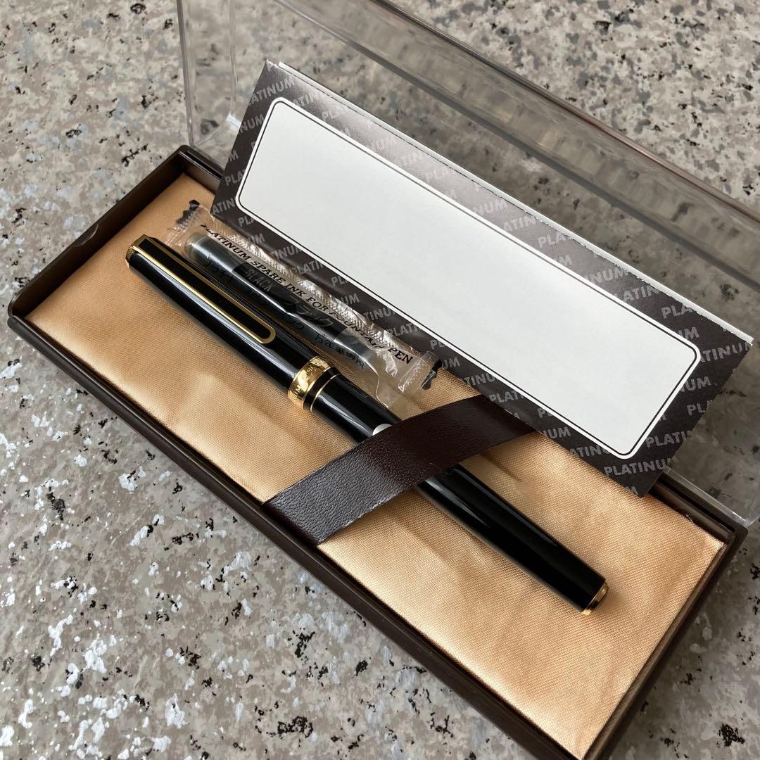 #157 未使用品 箱付き 万年筆 プラチナ PLATINUM ロング 22k