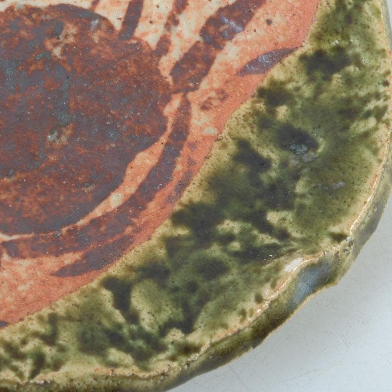 和食器　茶懐石　織部焼　蟹図　銘々皿　五客　C　9286