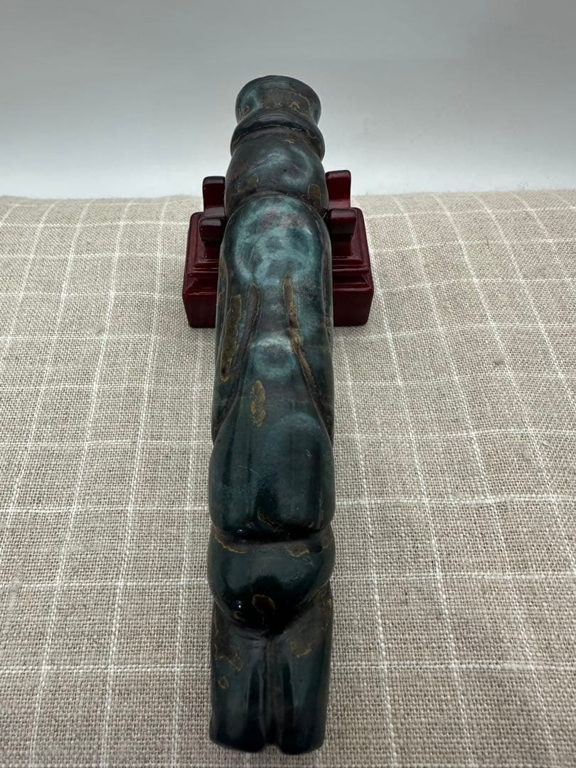 【古美術 】蔵伝天珠 旧蔵 置物 巻珠戦漢古玉 旧藏品 126g