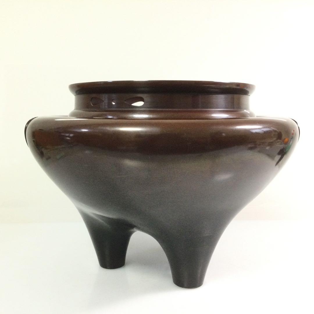 茶道具 朝鮮風炉 唐銅製 銘無し L293