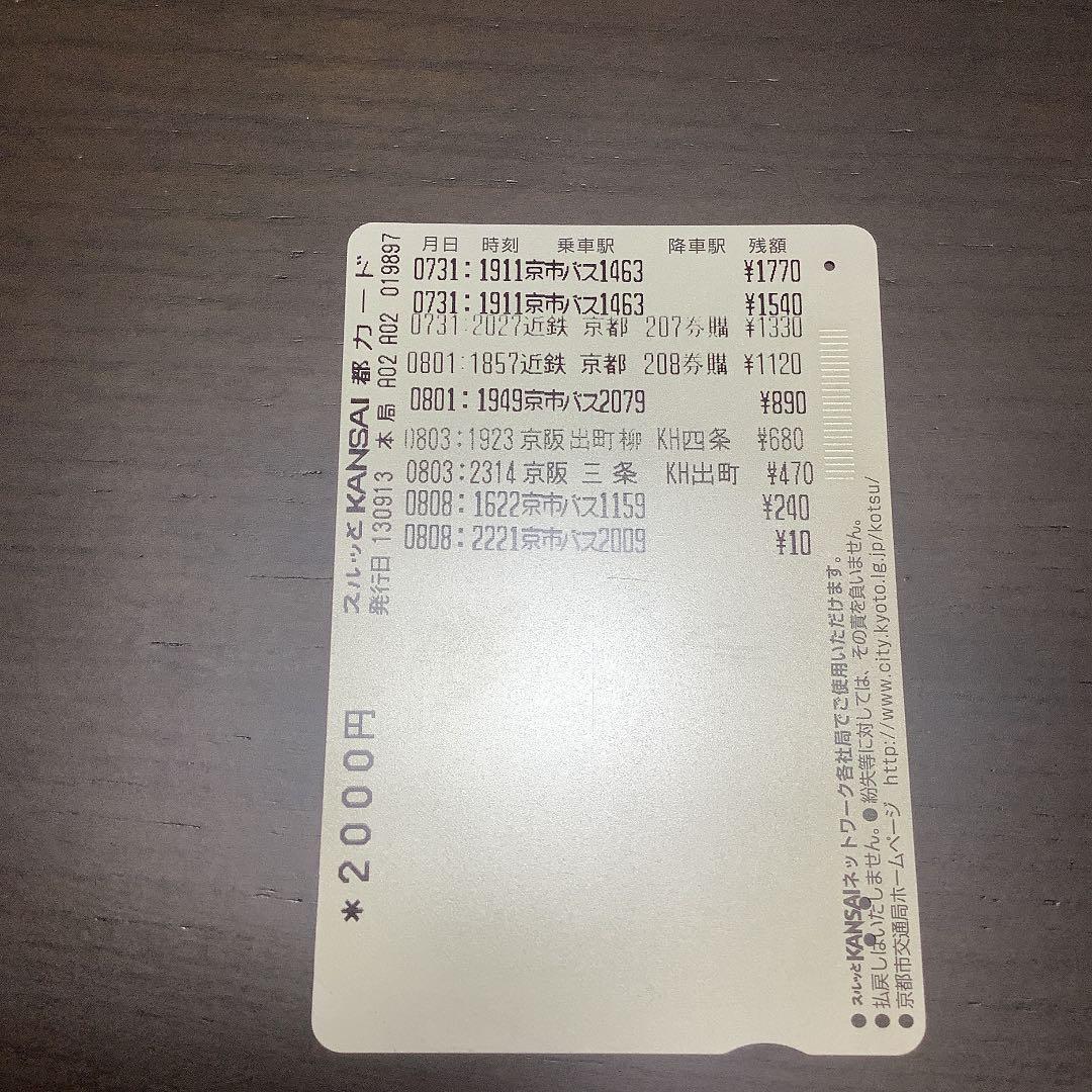 2013年購入　使用済みスルッとKANSAI都カード